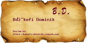 Békefi Dominik névjegykártya